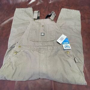 Polar‎ King youth insulated duck bib overalls tan, size large 14/16